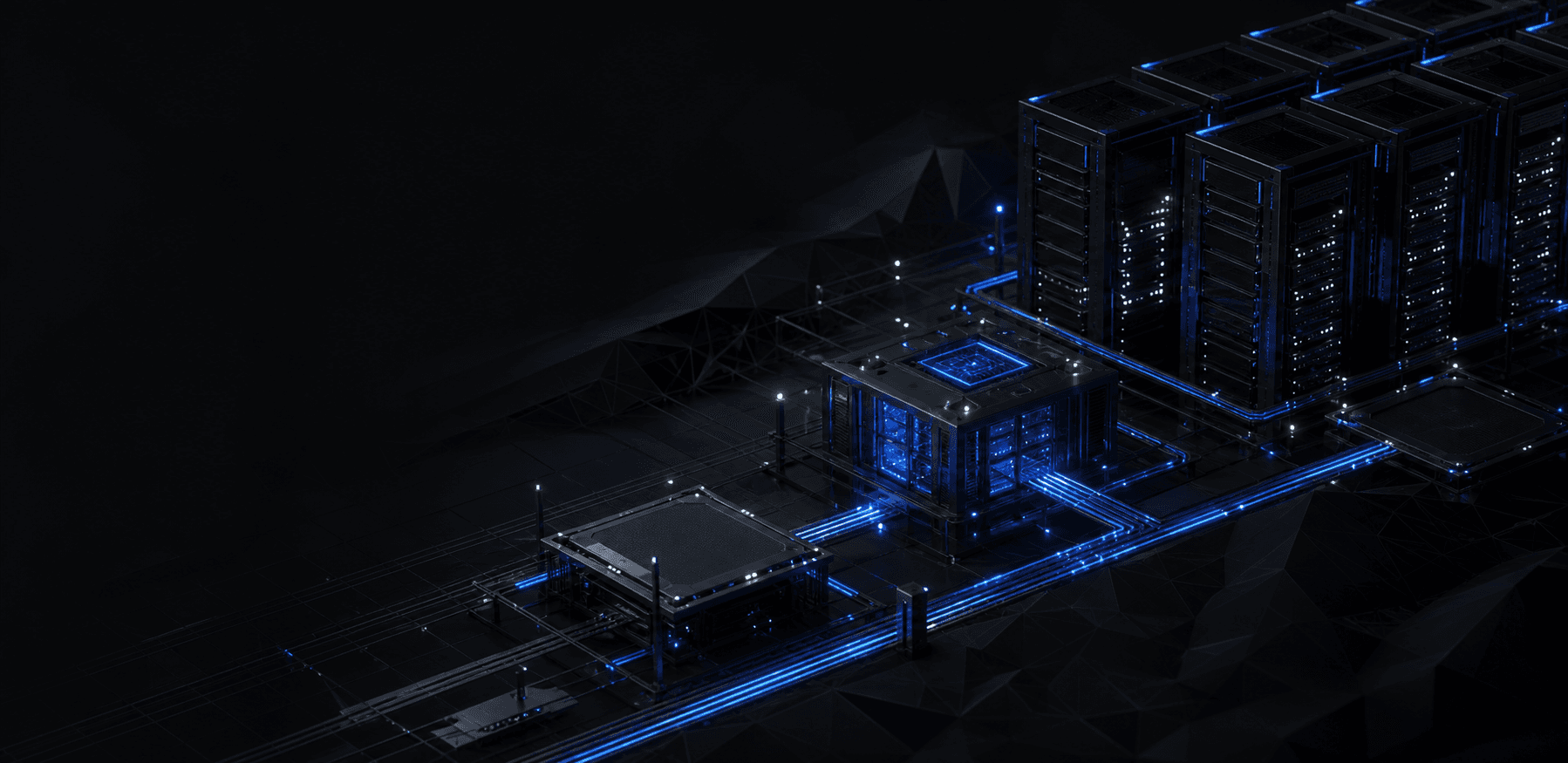 Orivox infrastructure nodes connected by live data paths
